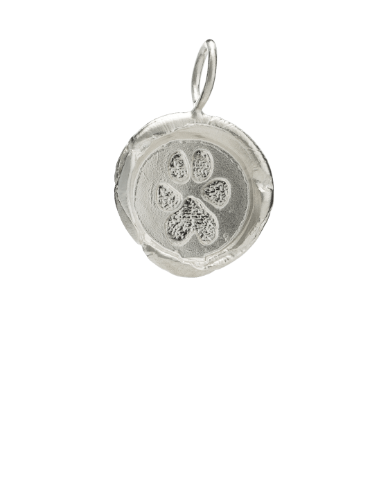 Organic Paw Print Sterling Keepsake Pendant II